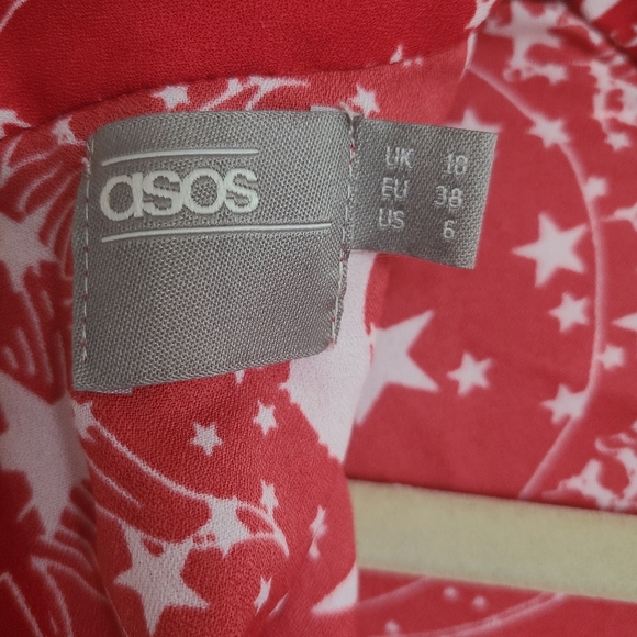 asos wrap front mini dress with high neck in star print - Picture 2 of 5